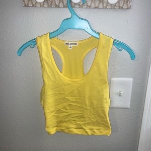 Yellow racer back tank crop